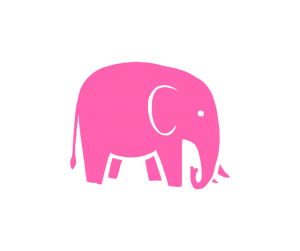 Illustration eines rosa Elefanten